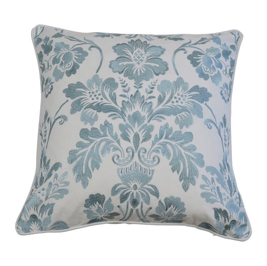 Baby Blue Embroidered Cotton Cushion Cover - Image 1