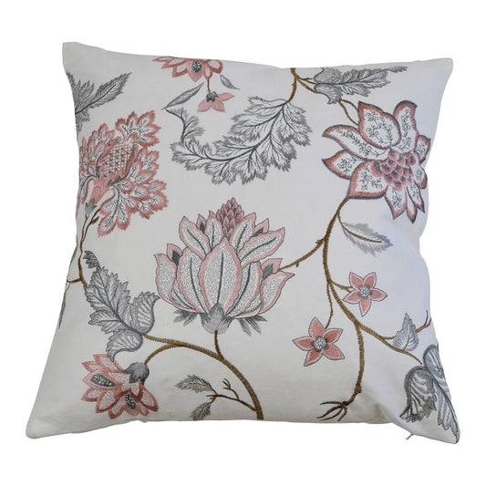 Blush Embroidered Cotton Cushion Cover - Image 1