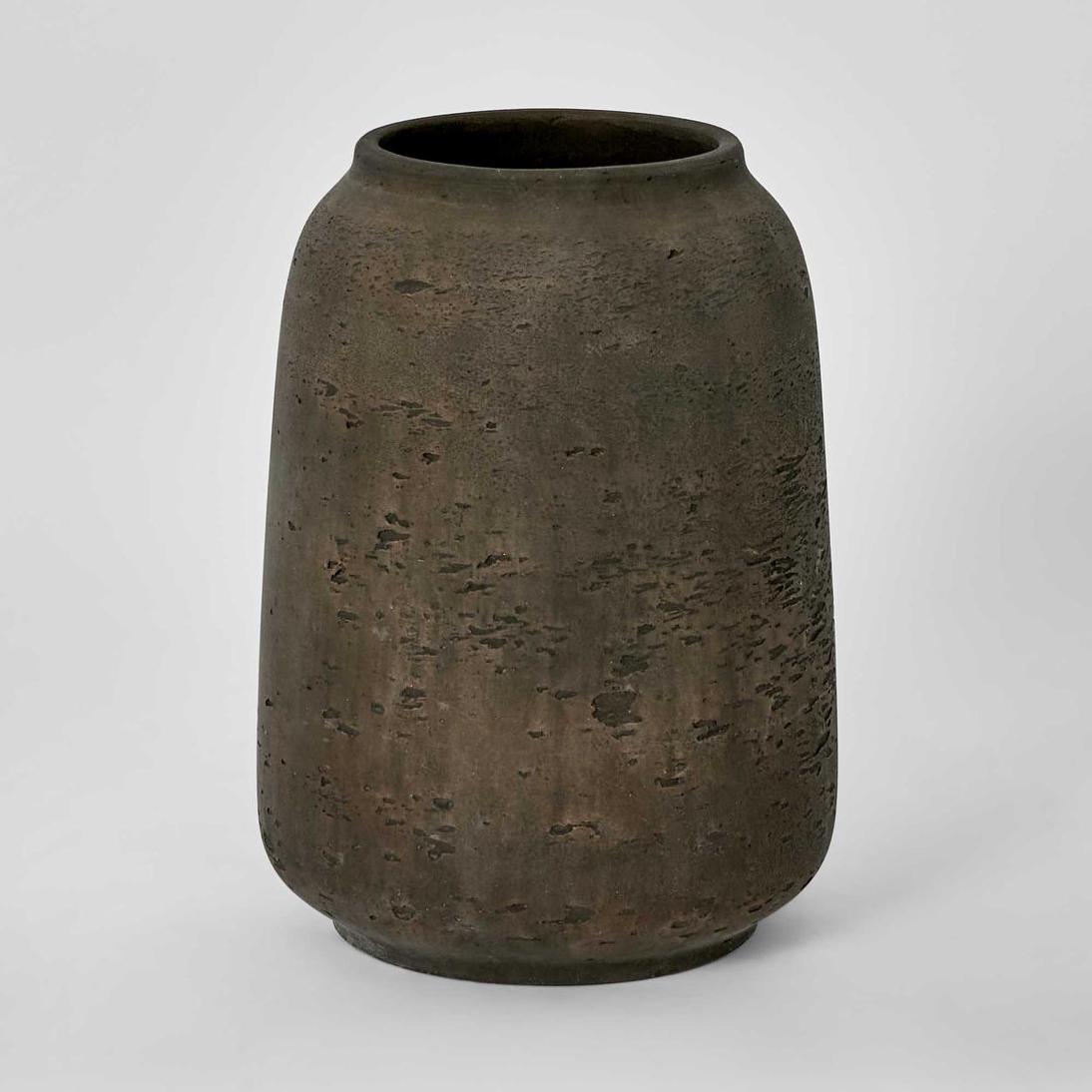 Tall Earth Brown Eco-Cement Planter - Image 1