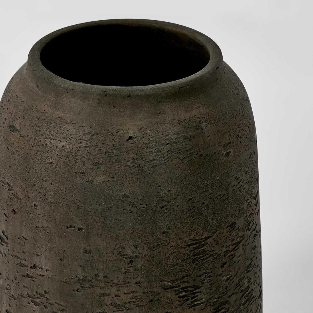 Tall Earth Brown Eco-Cement Planter - Image 2