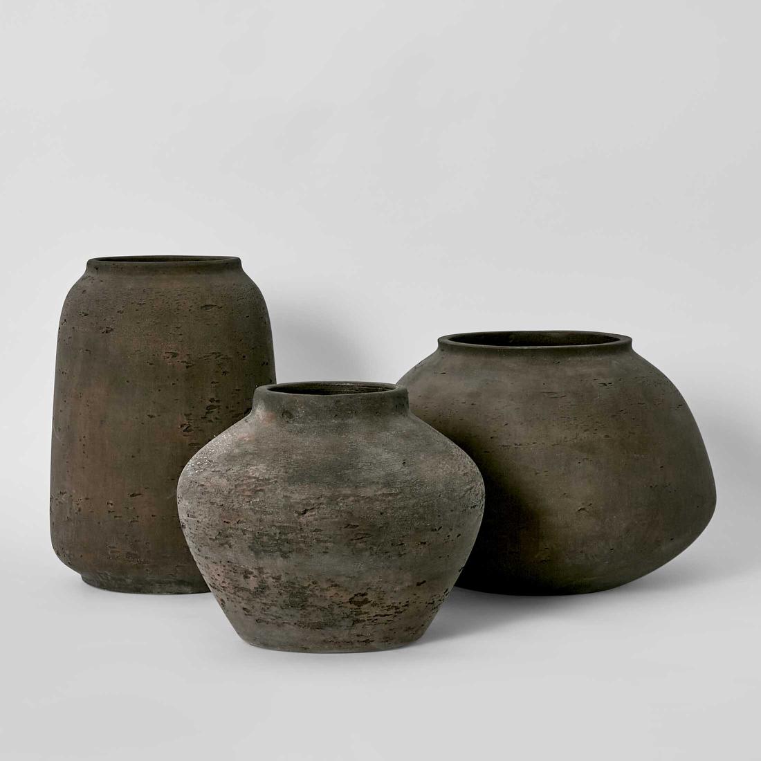 Tall Earth Brown Eco-Cement Planter - Image 3