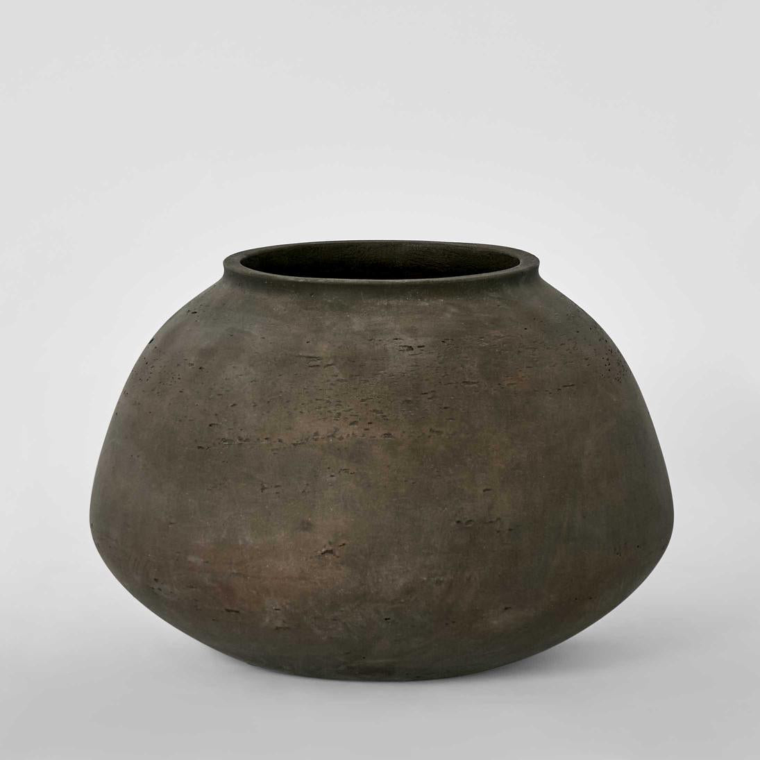 Wide Earth Brown Eco-Cement Planter - Image 1