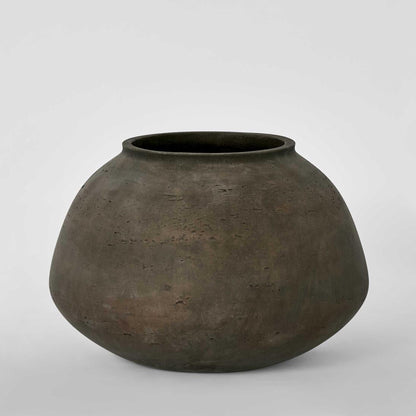 Wide Earth Brown Eco-Cement Planter - Image 1