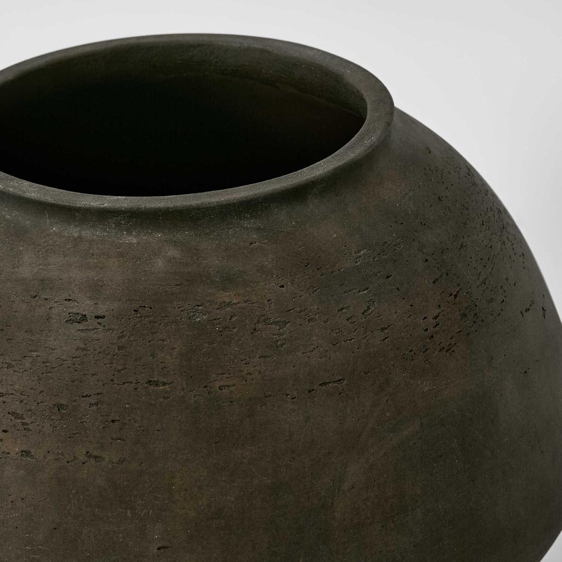 Wide Earth Brown Eco-Cement Planter - Image 2