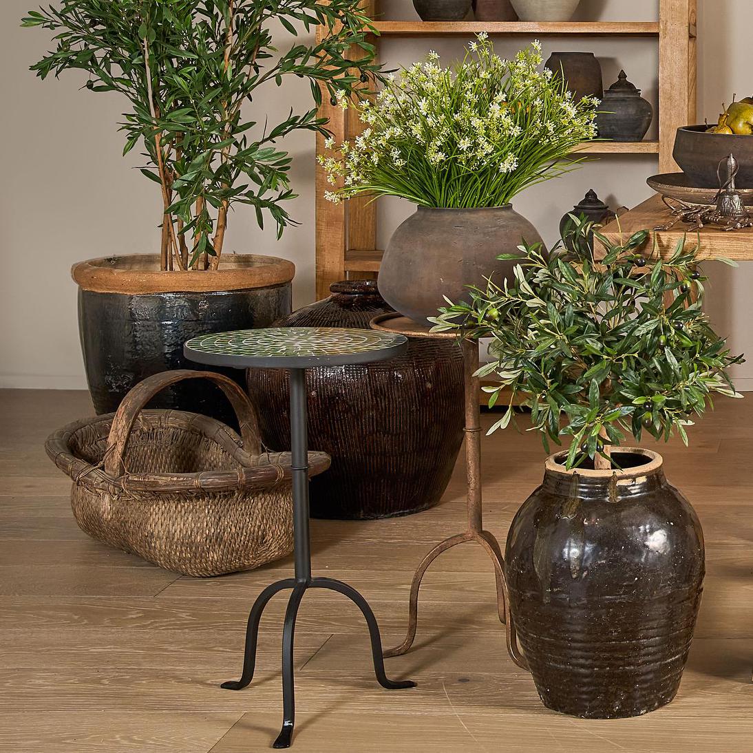 Wide Earth Brown Eco-Cement Planter - Image 4