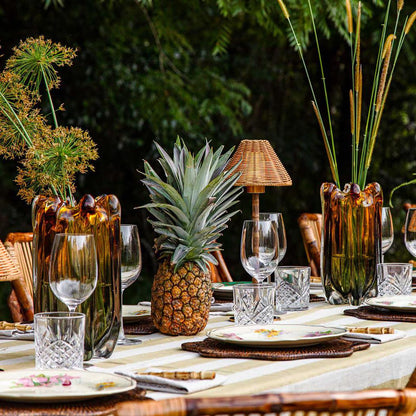 Large Amber Green Ombre Glass Vase - Image 4