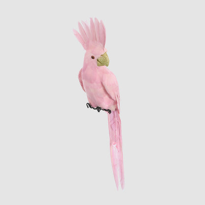 Pink Feather Parrot Decorative Ornament - Image 1