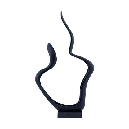 Matte Black Abstract Aluminum Sculpture - Image 2