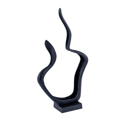 Matte Black Abstract Aluminum Sculpture - Image 1