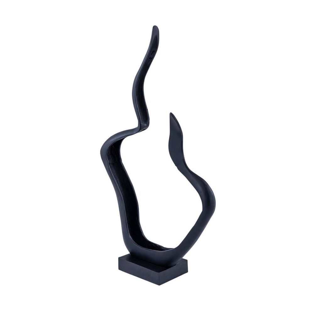 Matte Black Abstract Aluminum Sculpture - Image 4