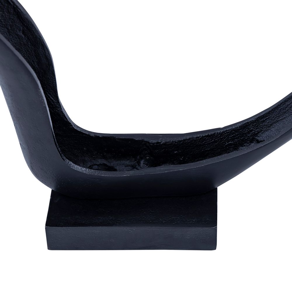 Matte Black Abstract Aluminum Sculpture - Image 5