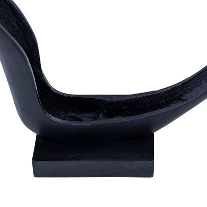 Matte Black Abstract Aluminum Sculpture - Image 5