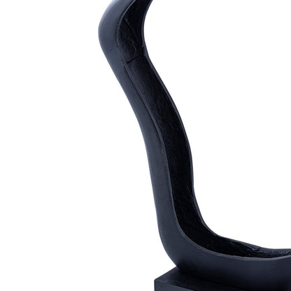 Matte Black Abstract Aluminum Sculpture - Image 6