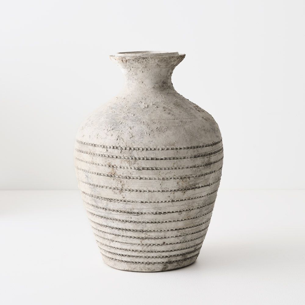 Clove Gray Textured Ceramic Vase - Image 2
