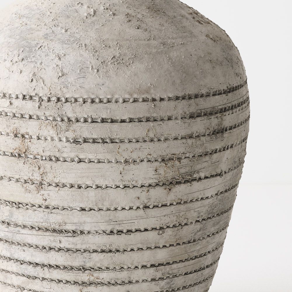 Clove Gray Textured Ceramic Vase - Image 3